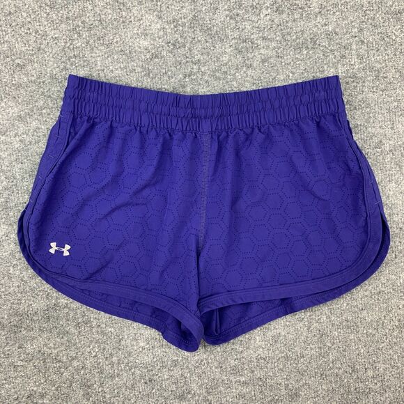 Under Armour Running Short Women XS Purple HeatGear Semi Fitted Lined Activewear - Picture 2 of 16